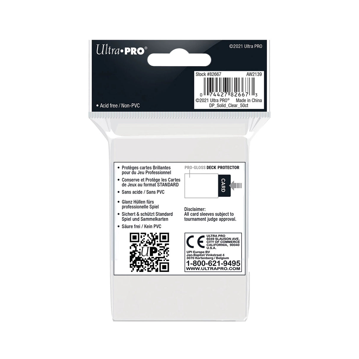 50x Ultra Pro PRO-Gloss Clear Deck Protector Standard