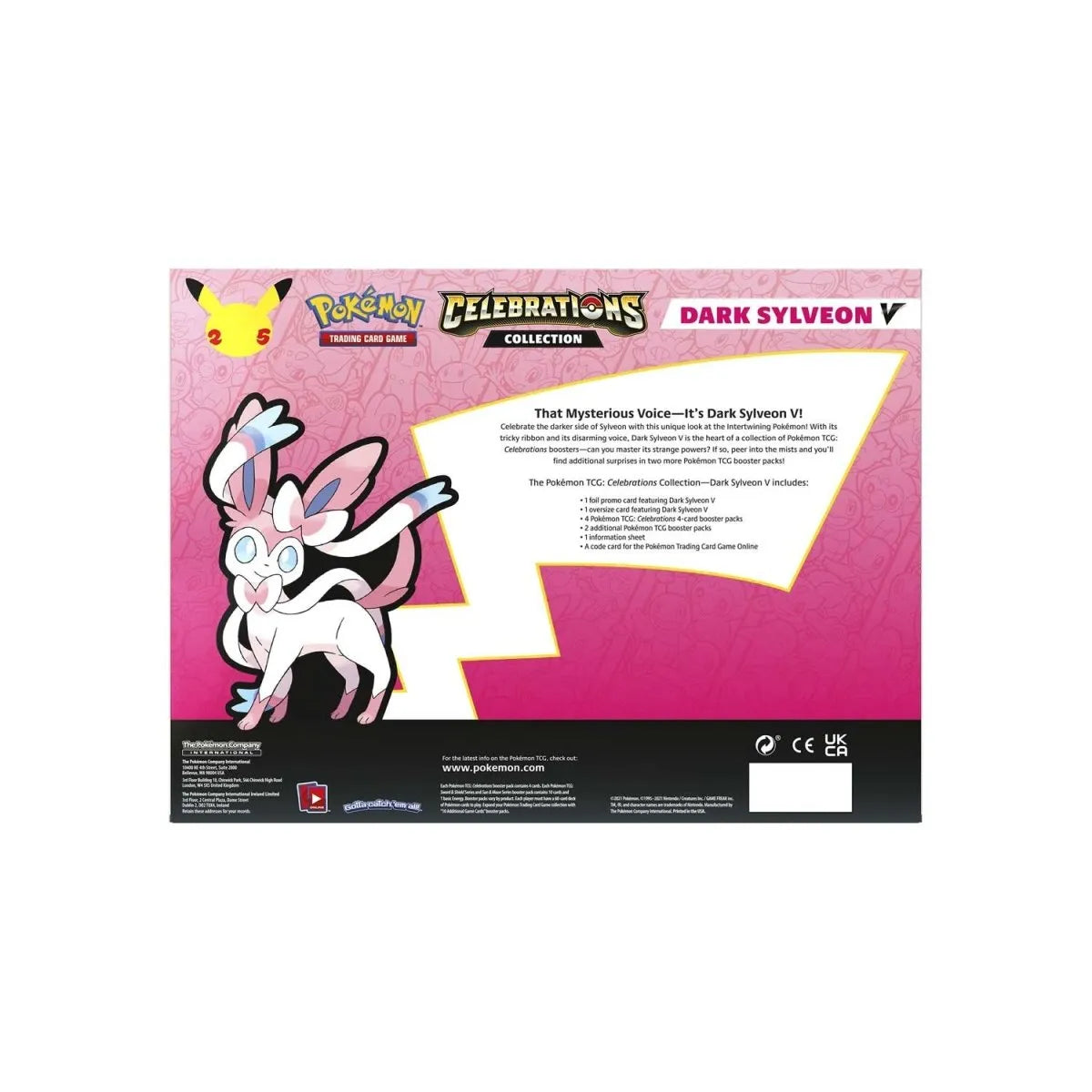 Pokémon TCG - Celebrations Collection: Dark Sylveon V Box Set laschocards back