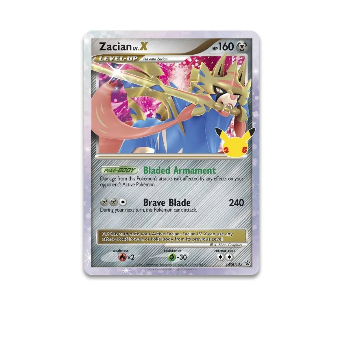 Pokémon TCG - Celebrations Deluxe Pin Collection box set laschocards Zacian LV.X Promo Cards