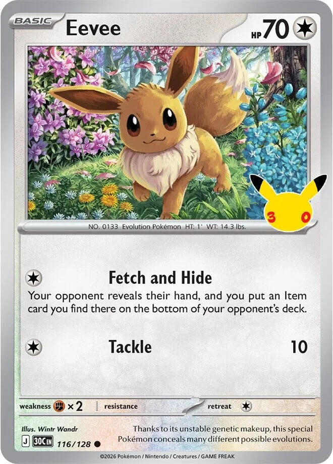 Pokémon TCG - 30th Celebration 2-Pack Blister Laschocards Promo Card Eevee