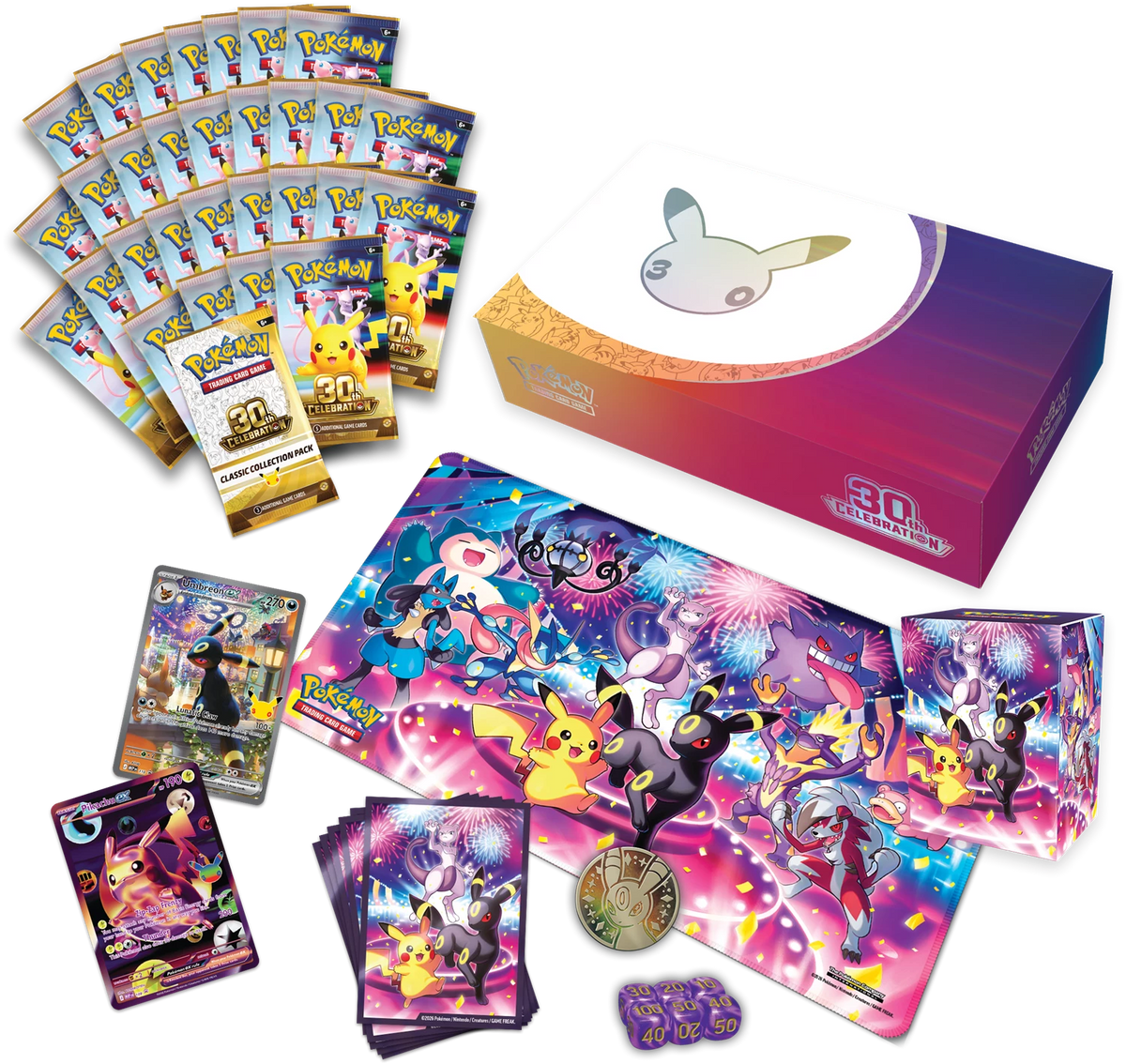 Pokémon TCG - 30th Celebration Ultra Premium Collection Laschocards Night Inhalt