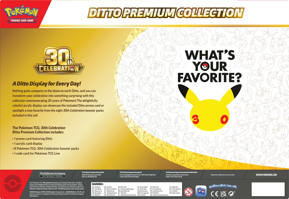Pokémon TCG - 30th Celebration Ditto Premium Collection Laschocards back