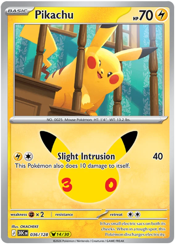 Pokémon TCG - 30th Celebration Booster Pack laschocards Pikachu 2