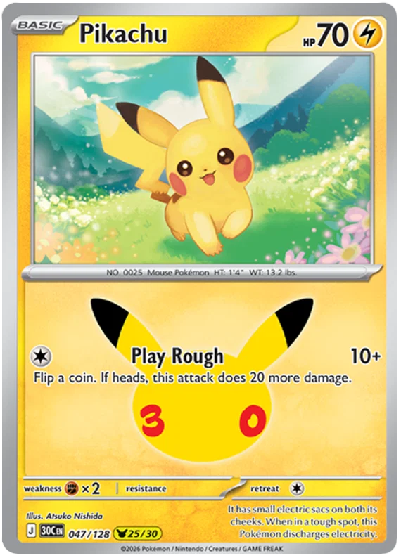 Pokémon TCG - 30th Celebration Booster Pack laschocards Pikachu 3