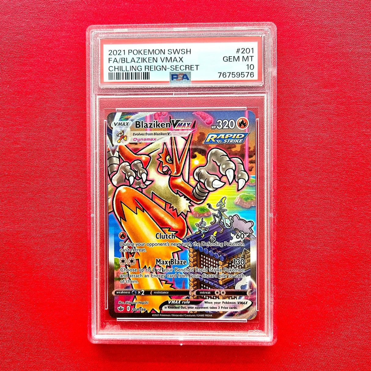 Pokémon TCG - Blaziken VMAX Alt Art Chilling Reign 2021 - EN - (PSA 10)