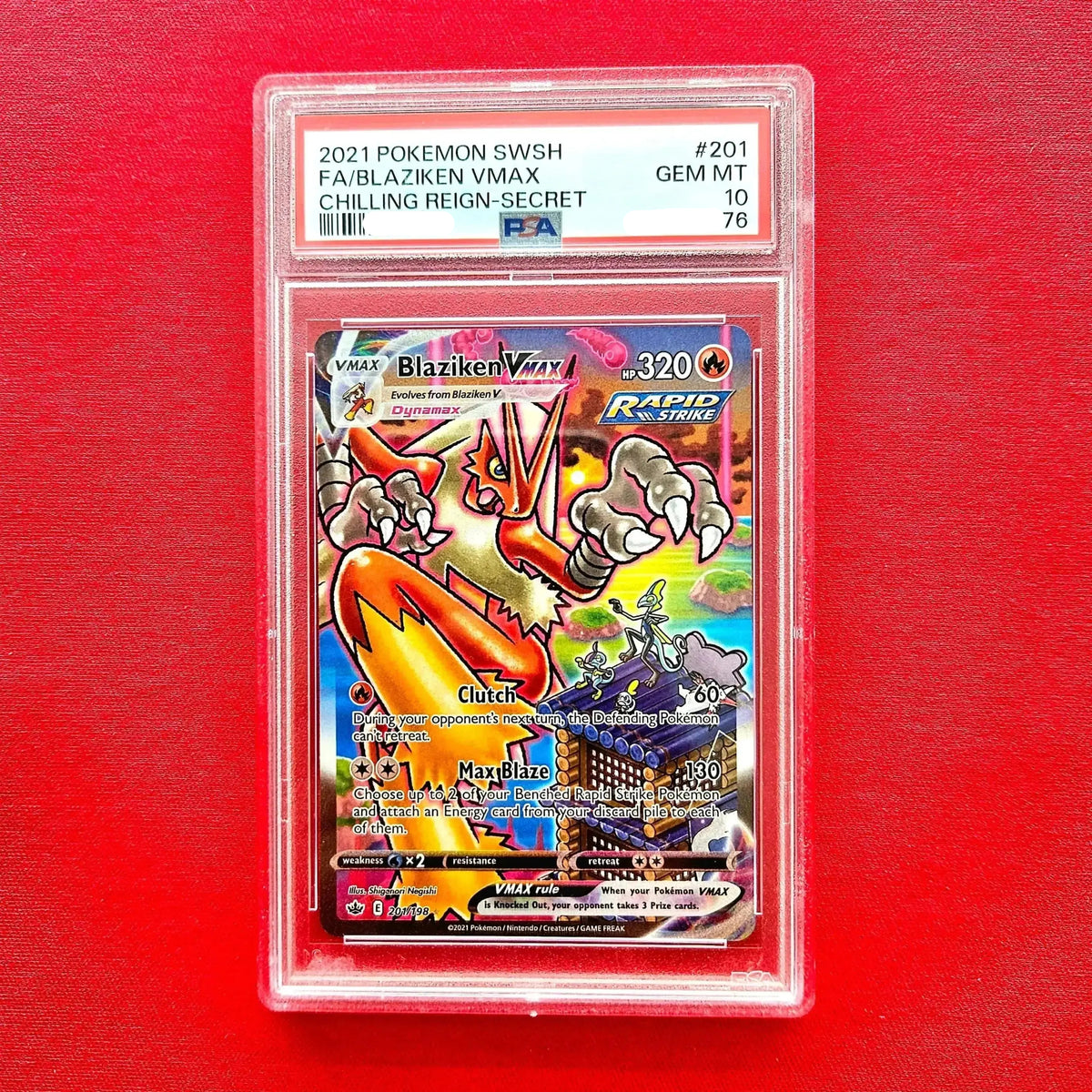 Pokémon TCG - Blaziken VMAX Alt Art Chilling Reign 2021 - EN - (PSA 10)