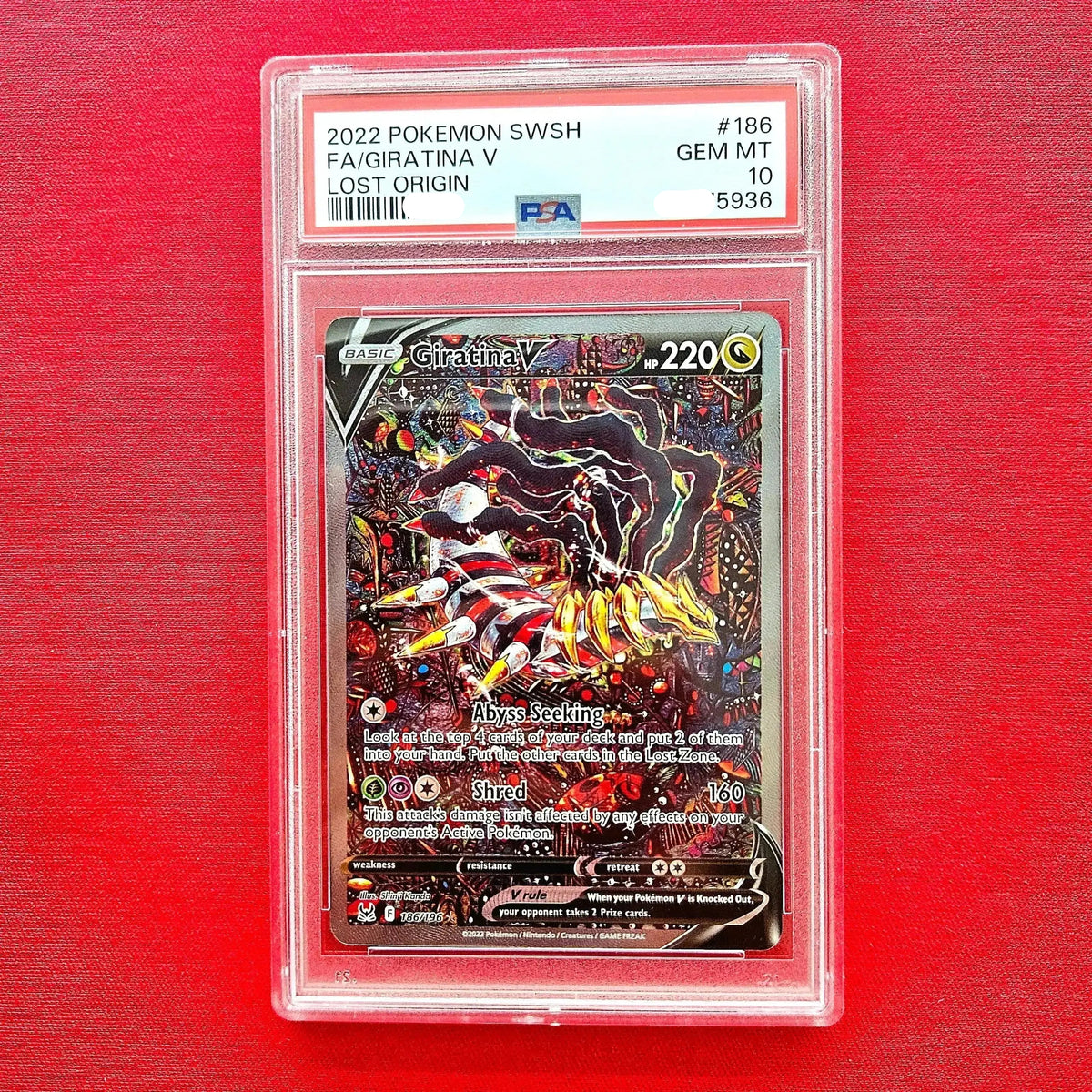 Pokémon TCG - Giratina V 186 Alt Art Lost Origin EN PSA 10 