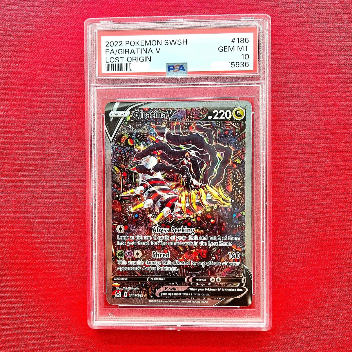 Pokémon TCG - Giratina V 186 Alt Art Lost Origin EN PSA 10