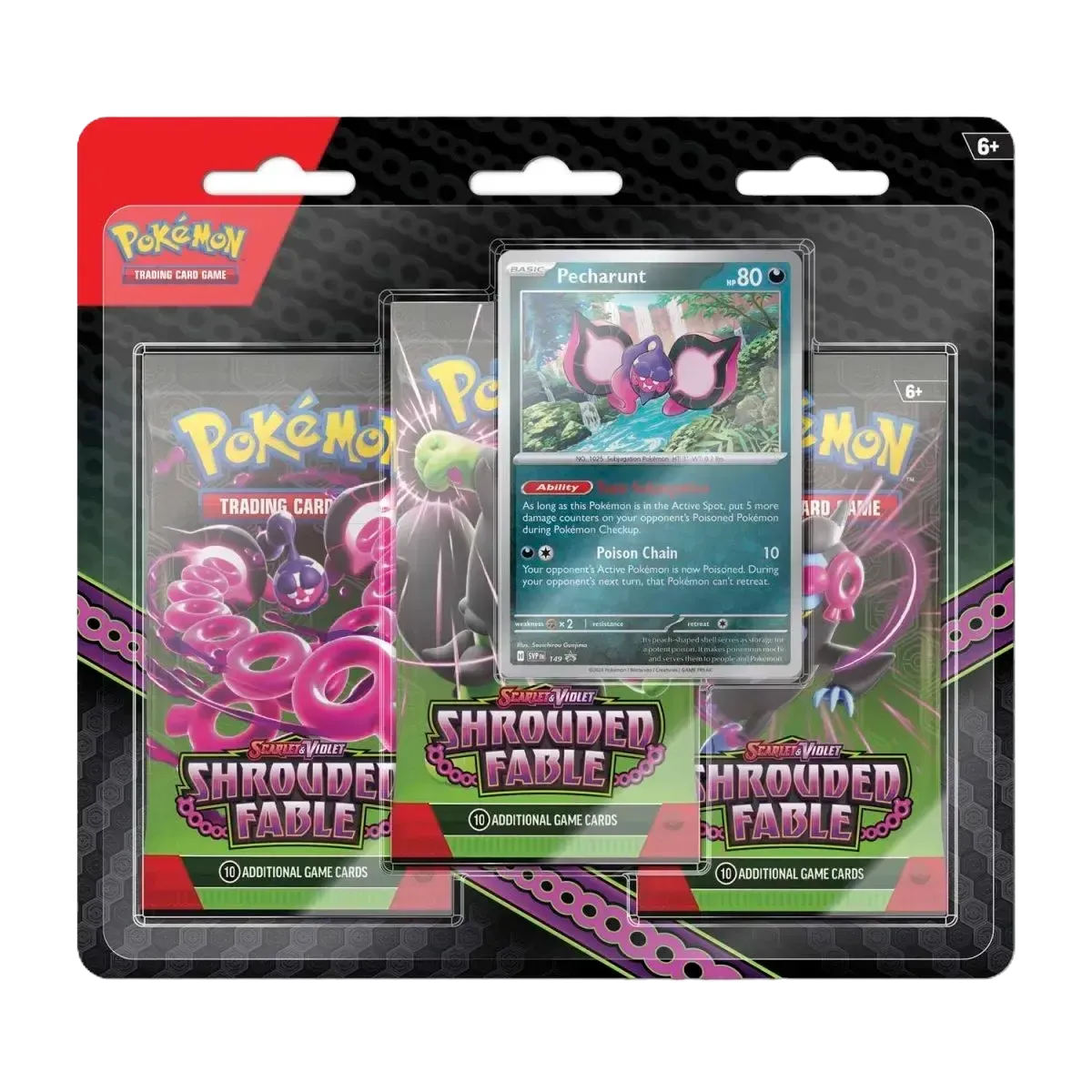Pokémon TCG - Shrouded Fable Pecharunt 3-Pack Booster Blister