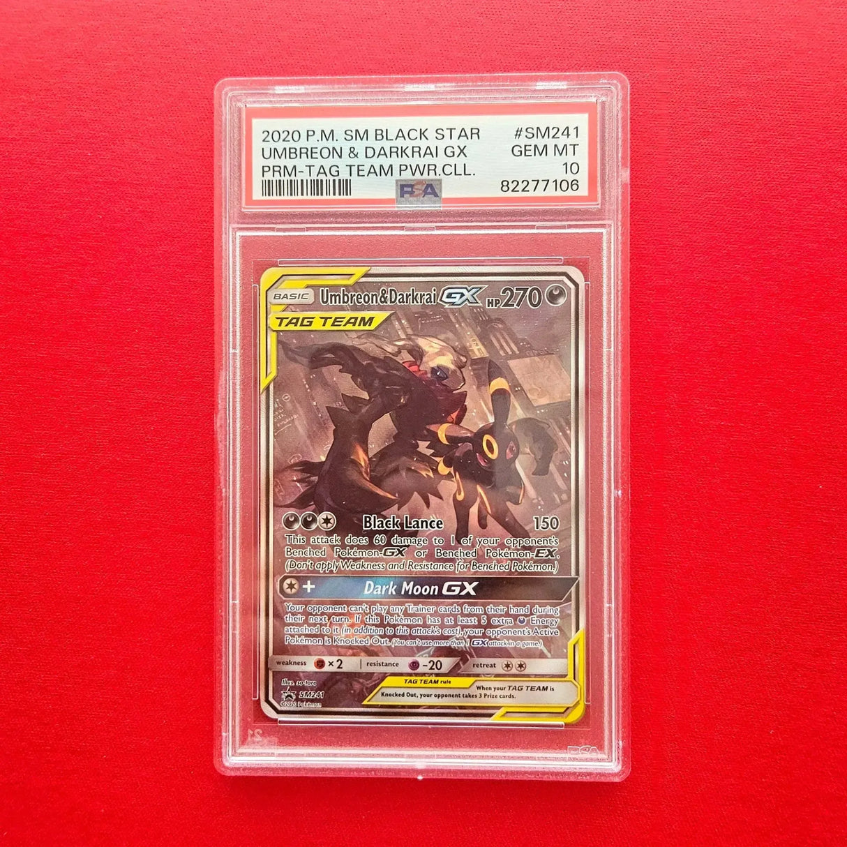 Pokémon TCG - Umbreon & Darkrai GX (SM 241) SM Black Star Promos PSA 10-LaschoCards