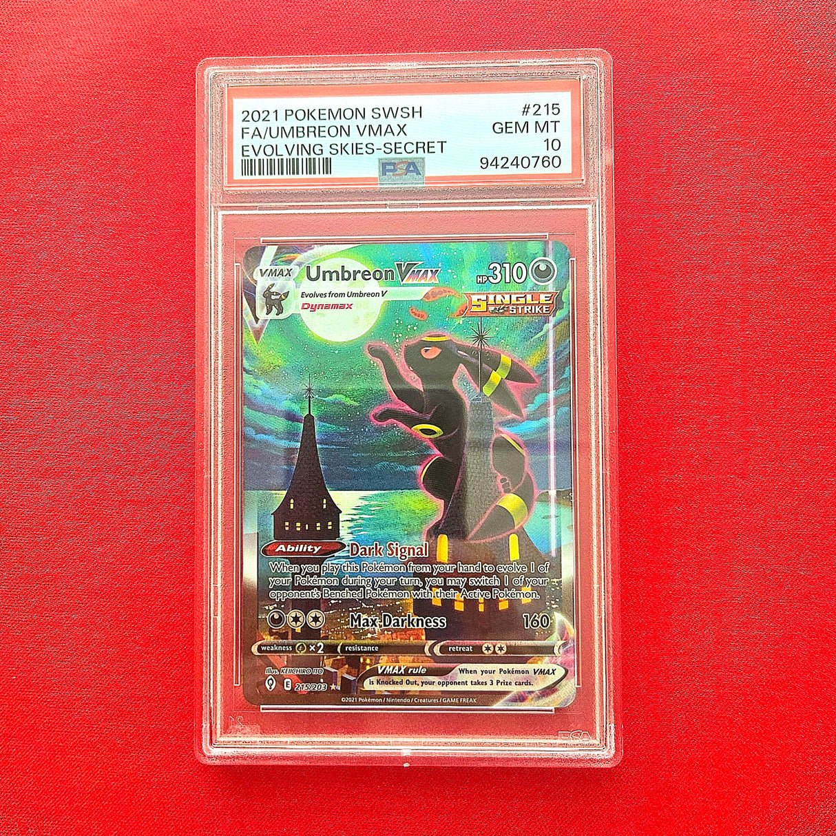 Pokémon TCG - Umbreon VMAX Alt Art Evolving Skies 2021 - EN - (PSA 10)