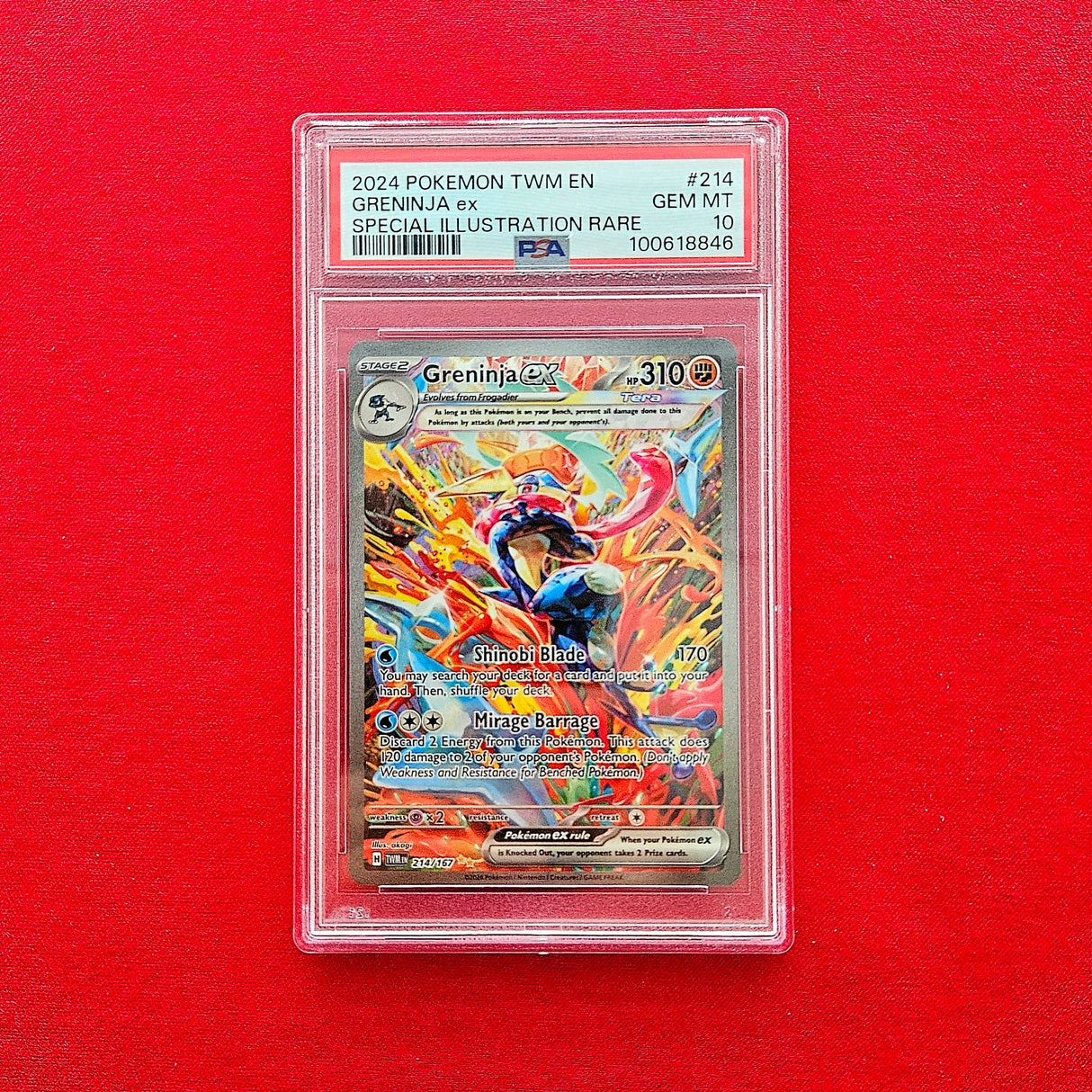 Pokémon TCG - Greninja ex Twilight Masquerade EN PSA 10