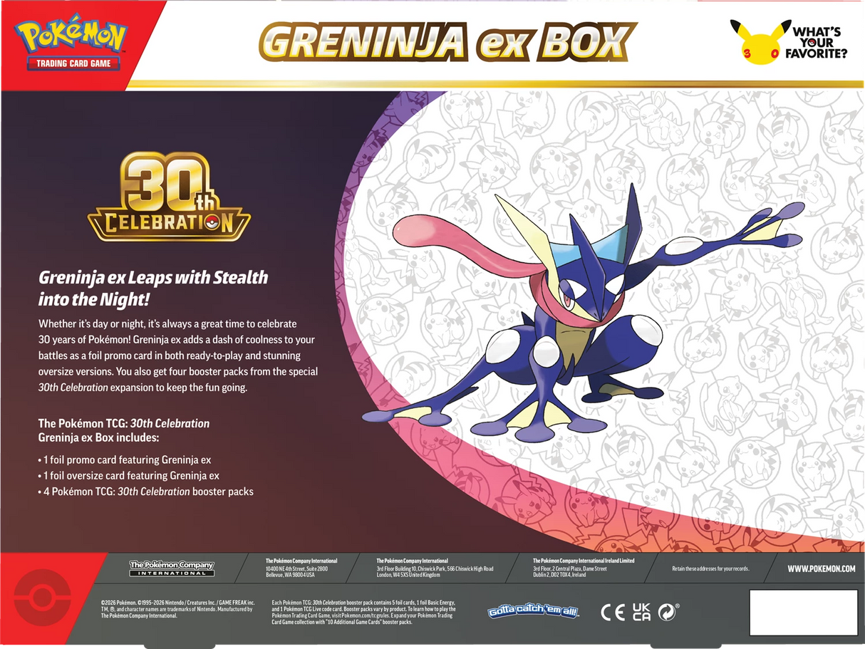 Pokémon TCG - Celebration ex Box Greninja back laschocards
