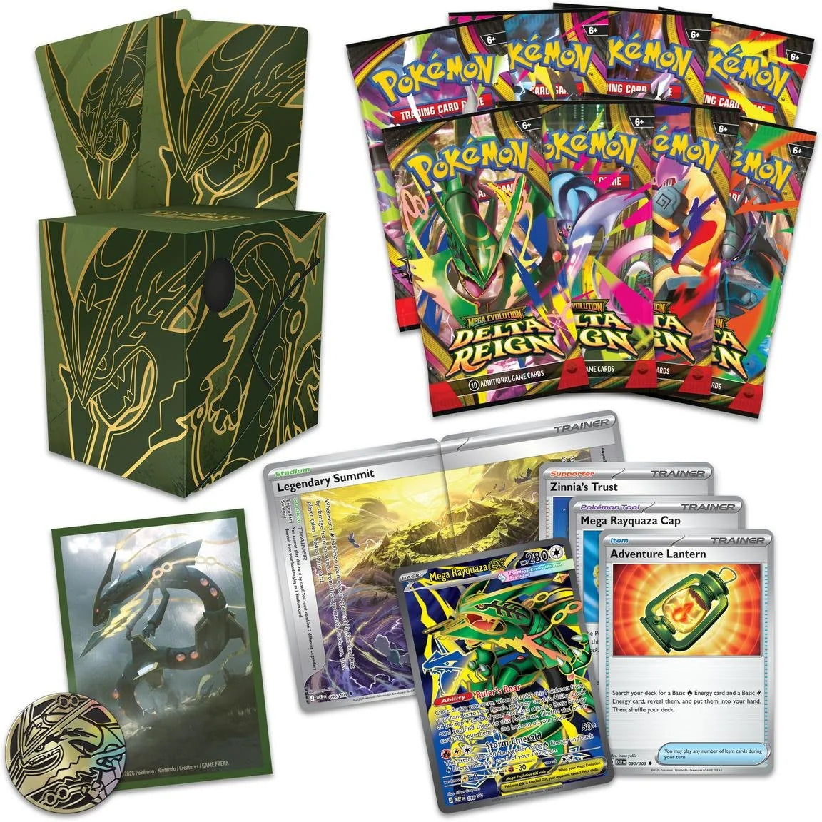 Pokémon TCG - Mega Rayquaza ex Premium Tournament Collection Inhalt Laschocards