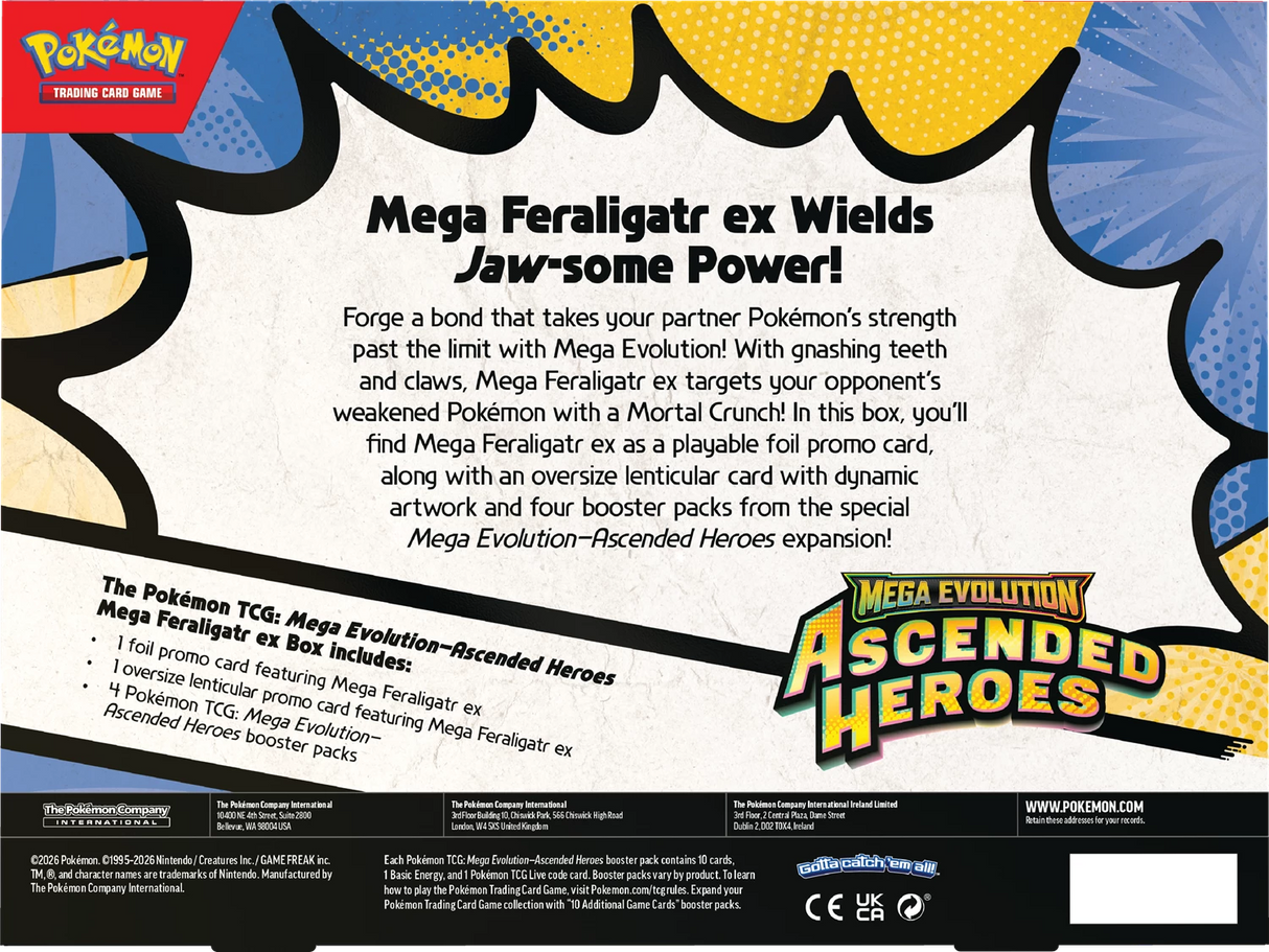 Pokémon TCG - Ascended Heroes Mega ex Box feraligatr back