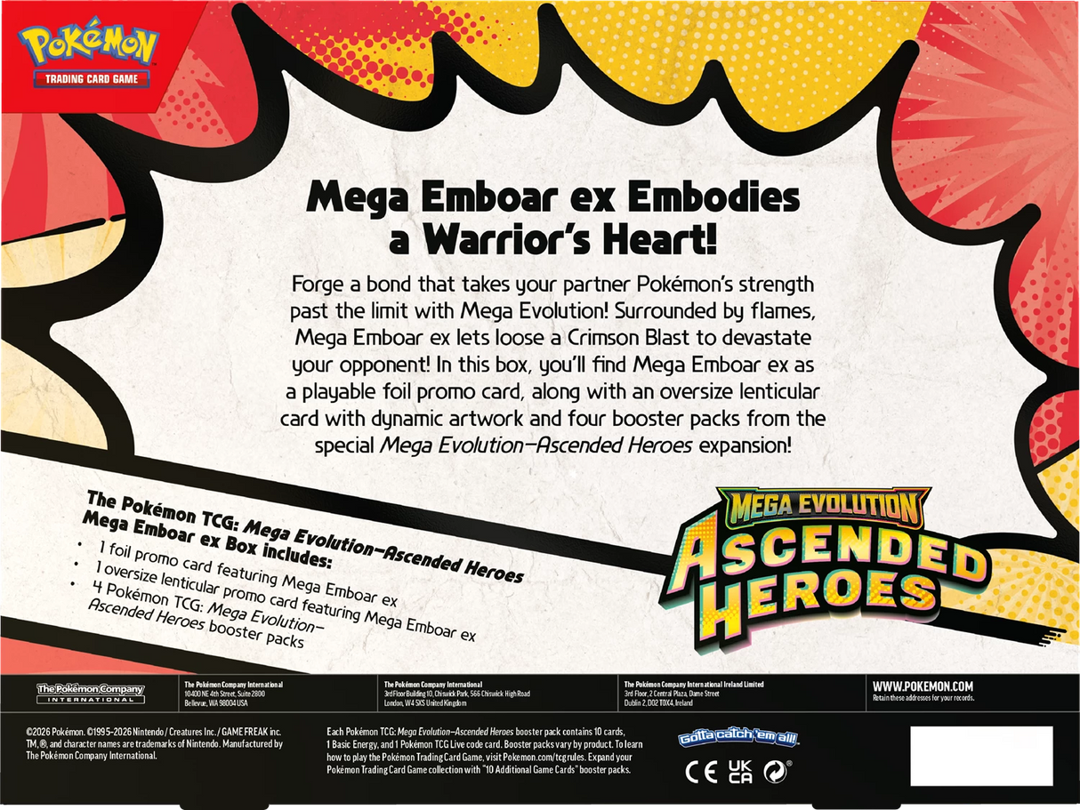 Pokémon TCG - Ascended Heroes Mega ex Box emboar back