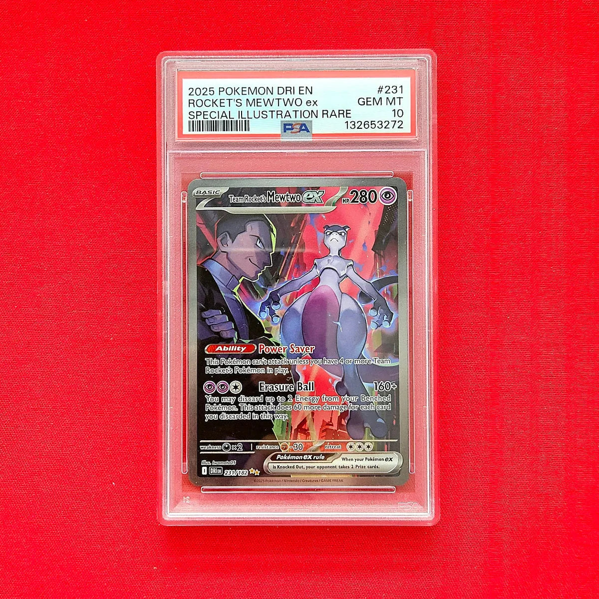 Pokémon TCG - Team Rocket's Mewtwo ex 231 Destined Rivals EN (PSA 10)
