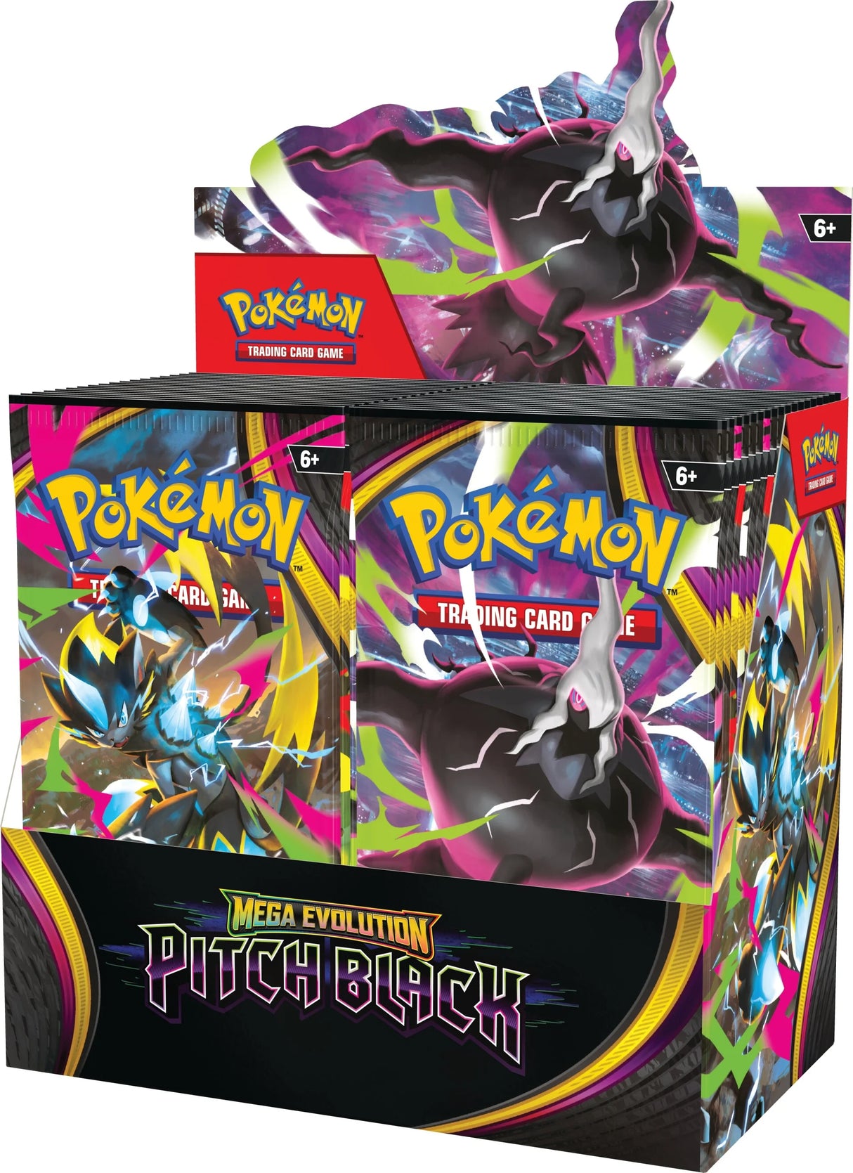 Pokémon TCG - Mega Evolution: Pitch Black Booster Box Display laschocards left