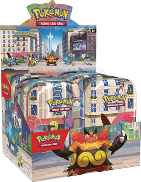 Pokémon TCG - Mega Evolution: Lumiose City Mini Tins Display