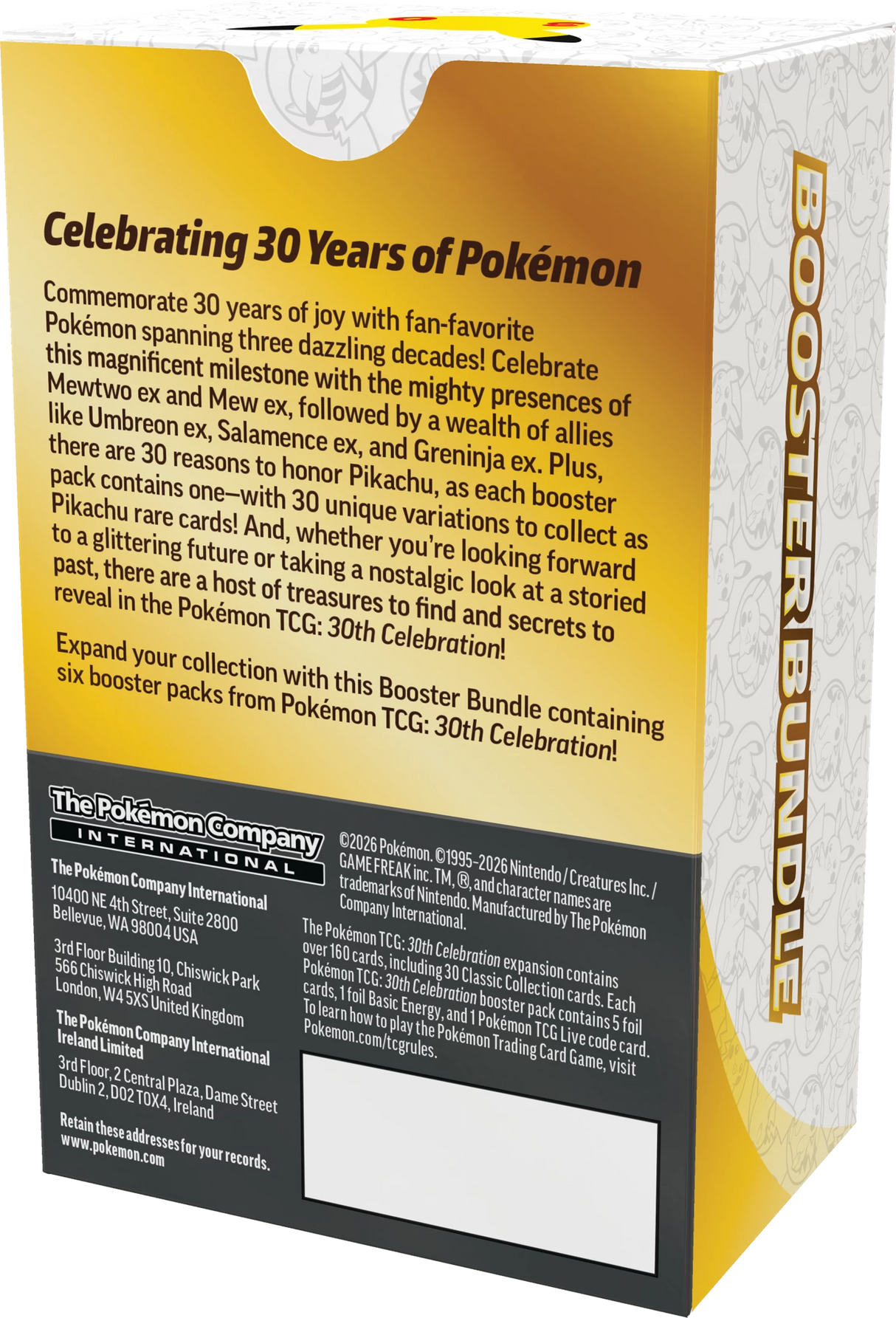Pokémon TCG - 30th Celebration Booster Bundle Laschocards back