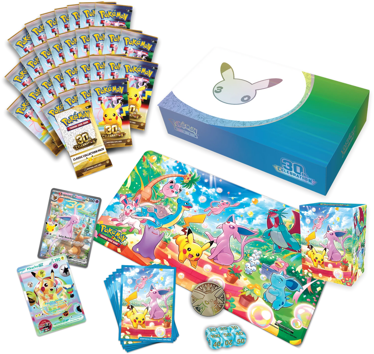 Pokémon TCG - 30th Celebration Ultra Premium Collection Laschocards Day Inhalt