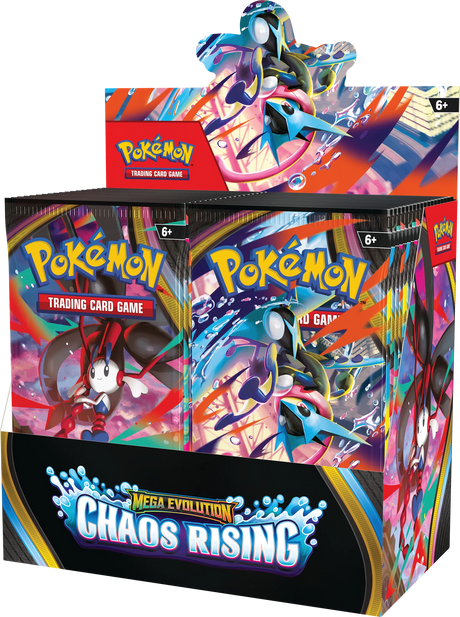 Pokémon TCG - Mega Evolution: Chaos Rising Booster Box Display left