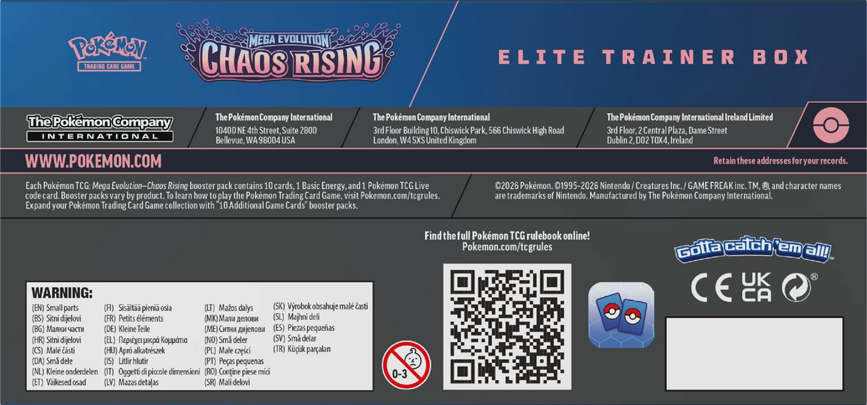 Pokémon TCG - Mega Evolution: Chaos Rising ETB Elite Trainer Box bottom