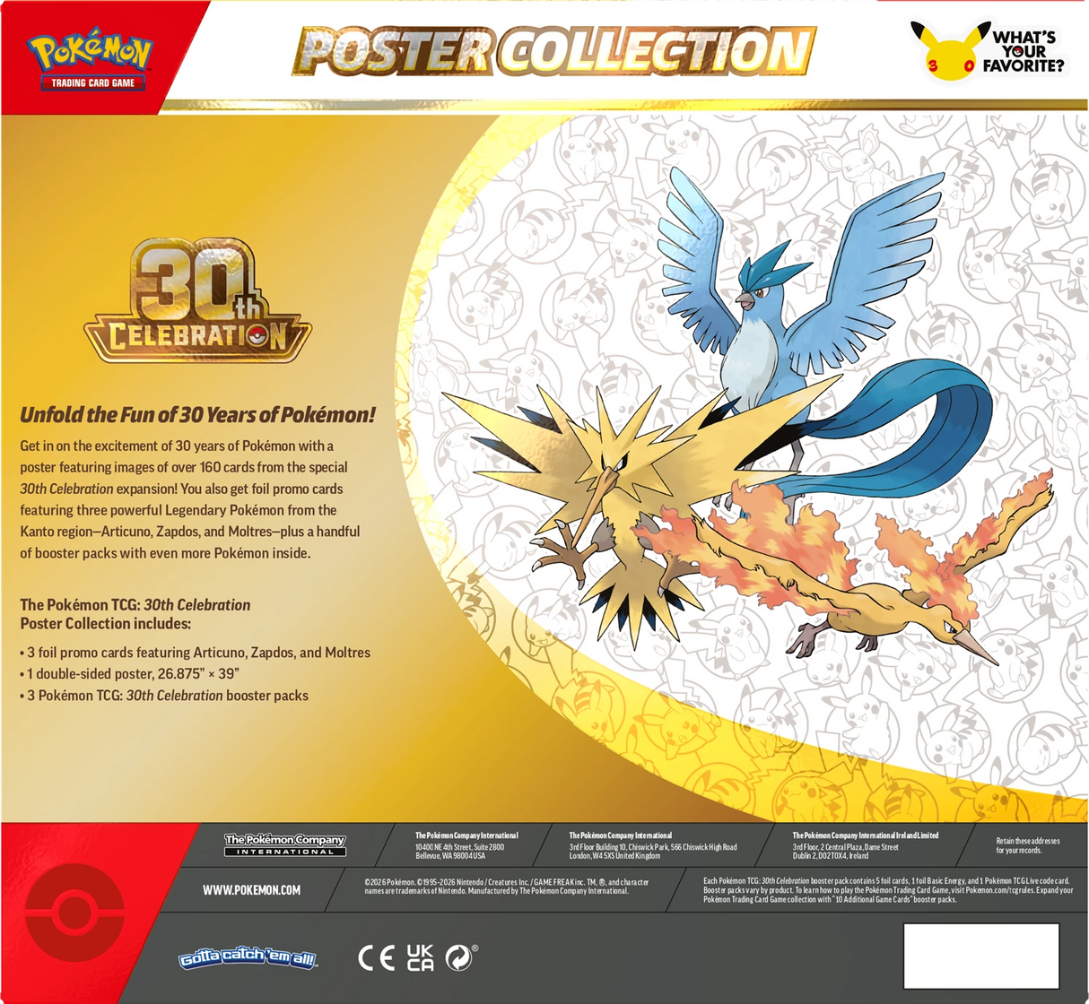 Pokémon TCG - 30th Celebration Poster Collection Laschocards back