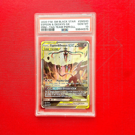 Pokémon TCG - Espeon & Deoxys GX SM240 Sun & Moon Promo (PSA 10)
