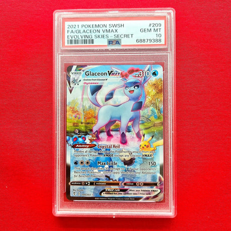 Pokémon TCG - Glaceon VMAX 209 Alt Art Evolving Skies EN (PSA 10)