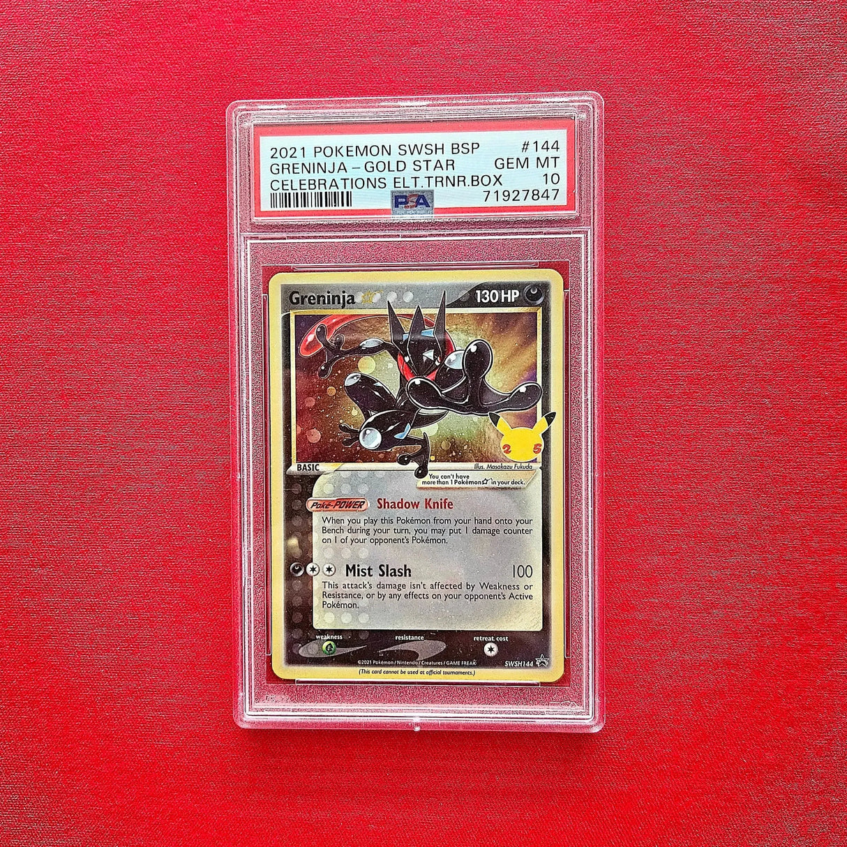 Pokémon TCG - Greninja Gold Star SWSH 144 (PSA 10)