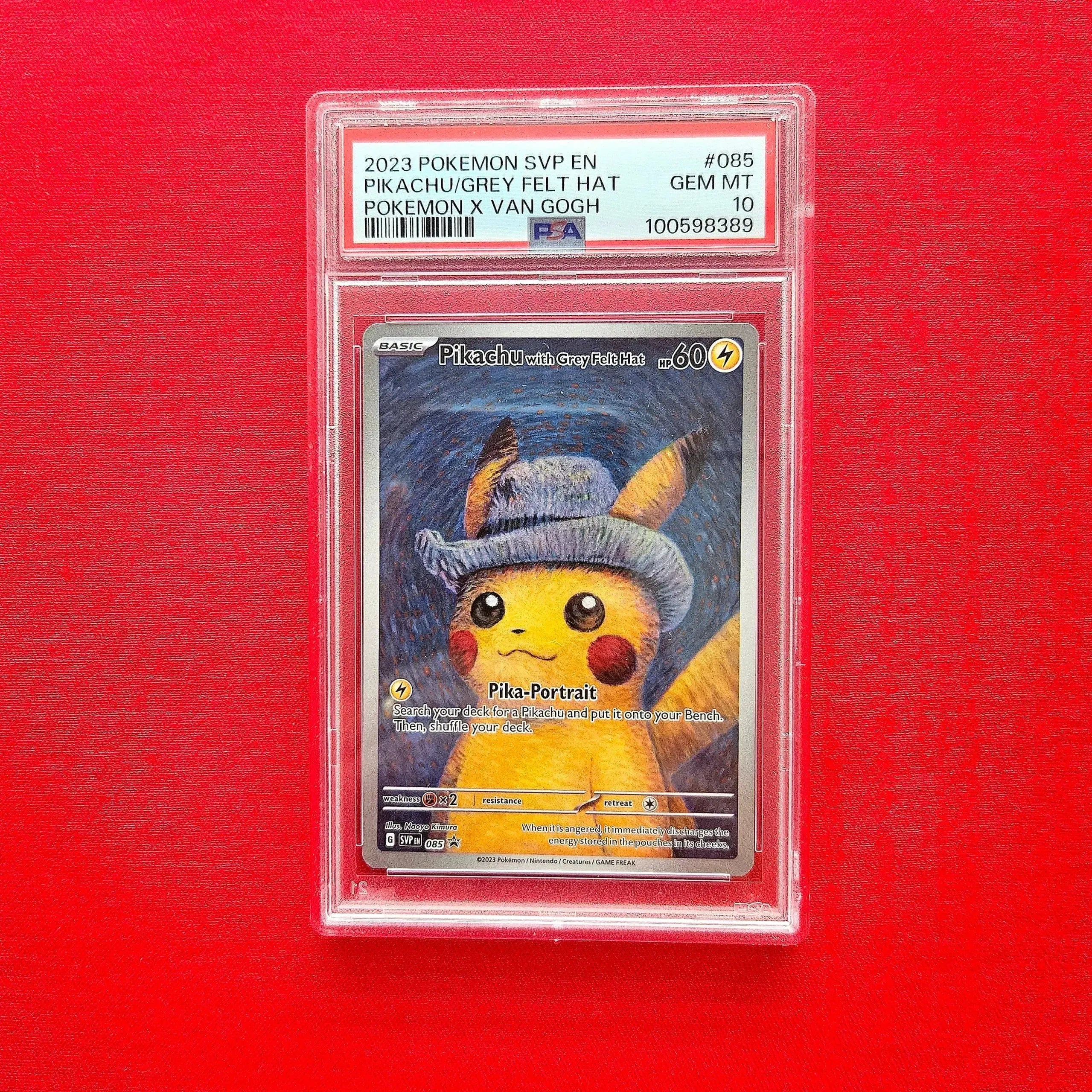 Pokémon TCG - Pikachu with grey felt hat Van Gogh Promo (PSA 10