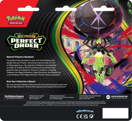 [Pre-Order] Pokémon TCG - Mega Evolution: Perfect Order 3-Pack Blister