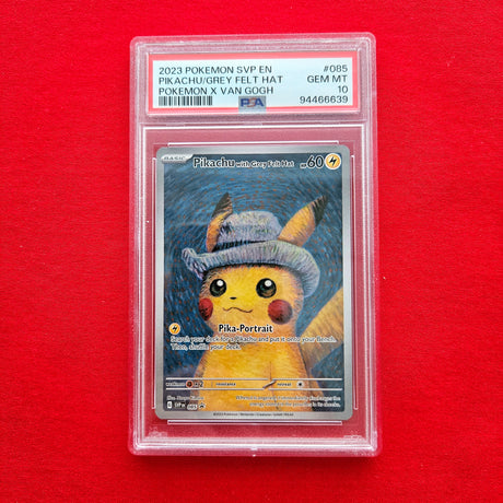 Pikachu with grey felt Hat Van Gogh PSA 10